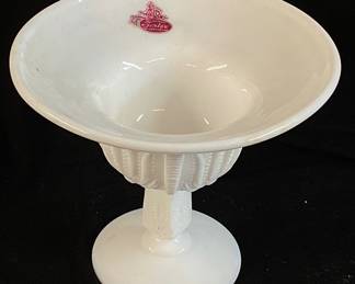 VTG. FENTON MILK GLASS ‘‘CACTUS’’ COMPOTE