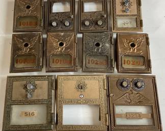 VTG. BRASS POST OFFICE DOOR MAIL BOXES