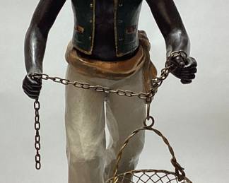 BLACKAMOOR NUMBIAN FISH CARRIER STATUE SCULPTURE