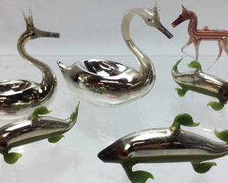 VINTAGE MERCURY GLASS ANIMALS