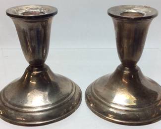 STERLING SILVER WEIGHTED CANDLESTICKS
