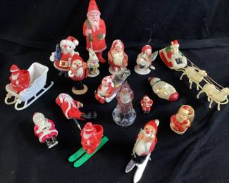 ANTIQUE TISSUE PAPER MACHE' SANTAS