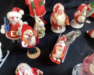 ANTIQUE TISSUE PAPER MACHE' SANTAS