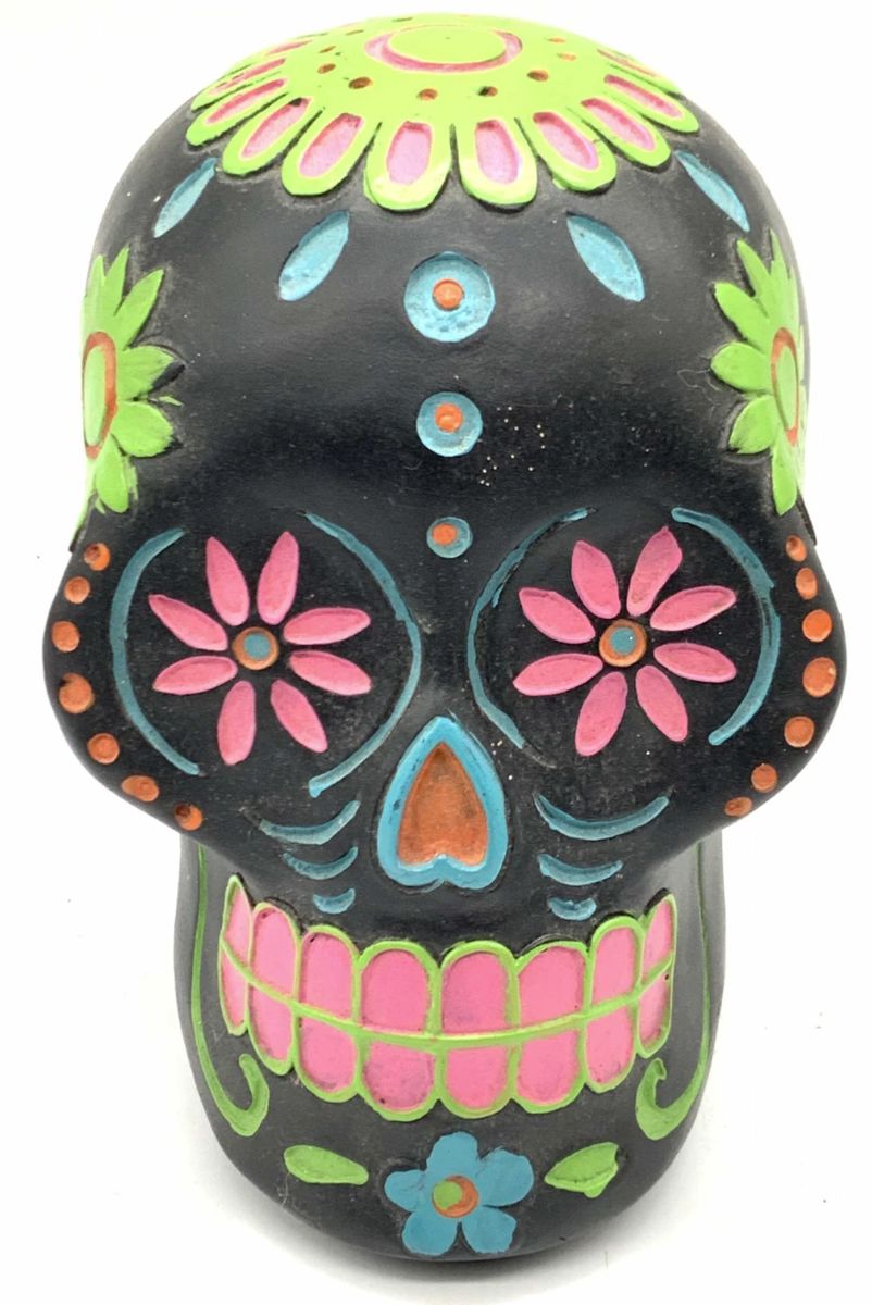 Painted Ceramic Day Of The Dead Sugar Skull
