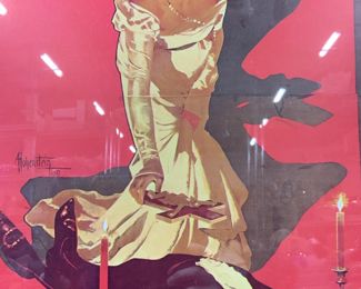 Framed Tosca Play Sign Lithograph
