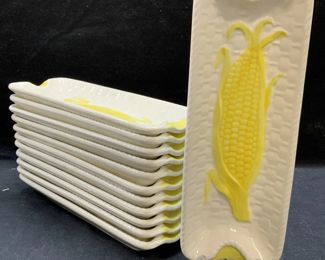 Set 12 Vintage Shafford Porcelain Corn Plates
