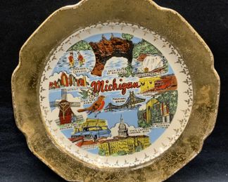 Michigan Souvenir Porcelain Plate
