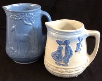 2 ANTIQUE POTTERY PITCHERS