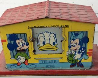 WALT DISNEY TIN TOY BANK 1950s