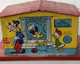 WALT DISNEY TIN TOY BANK 1950s