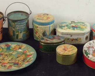 VINTAGE TIN CANDY CONTAINERS