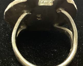 SILVER & TURQUOISE MEN’s RING, 45.8g, SIZE 14