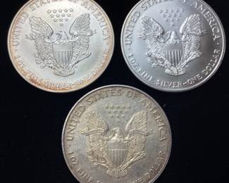(3) 1999 SILVER AMERICAN EAGLES
