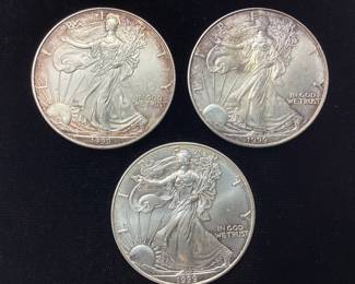 (3) 1999 SILVER AMERICAN EAGLES