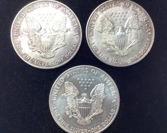 (3) 1999 SILVER AMERICAN EAGLES