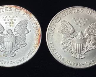 (2) 2000 SILVER AMERICAN EAGLES