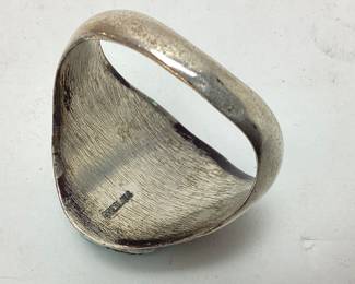 VTG. MEN’s STERLING SILVER & TURQUOISE RING 32 GRAMS SIZE 15