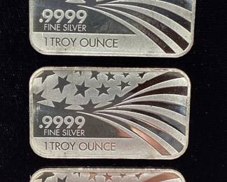 (5) APMEX .999 SILVER 1 TROY OUNCE INGOTS