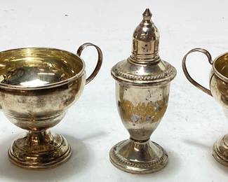 WEIGHTED STERLING SILVER CREAMERS & SHAKERS