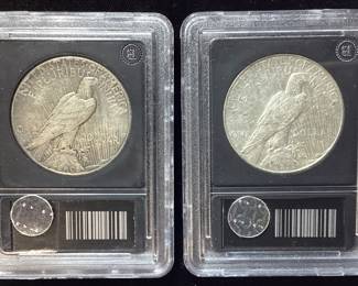 (2) 1927 & 1928 SILVER PEACE DOLLARS