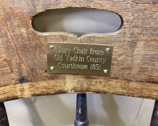 ANTIQUE 1851 YADKIN COUNTY COURTHOUSE JURY CHAIRS