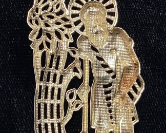 10kt GOLD ST. JOSEPH CHARM, 2 3/4’’L, 7.1g,