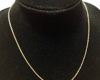 10kt GOLD ROPE NECKLACE, 2.2g, 18’’,