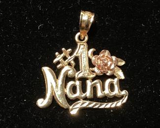 14kt GOLD #1 NANA CHARM, ROSE GOLD ROSE, 1.2g,