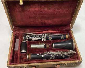 VTG. EDGEMONT WOODEN CLARINET w CASE,