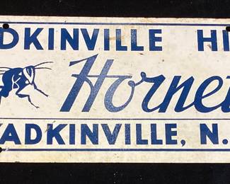 VTG. 1950s? YADKINVILLE HIGH HORNETS TAG,