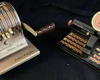VTG. PAYMASTER RIBBONWRITER & MARX DIAL TYPEWRITER,