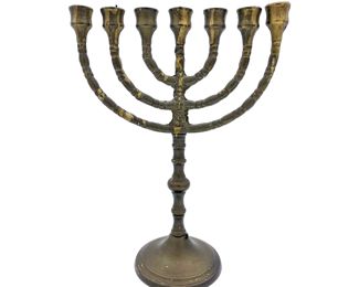 Brass Menorah, 10" tall