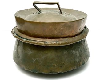 19th Century Copper Spitoon w/ Lid