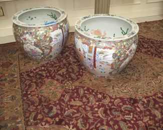 Asian Fishbowls, Machine made oriental rug