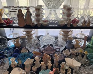 STAR OF DAVID PUNCH BOWL & CUPS, FIGURINES