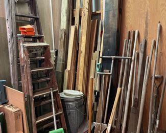 WOOD, LADDERS AND GARDENING TOOLS