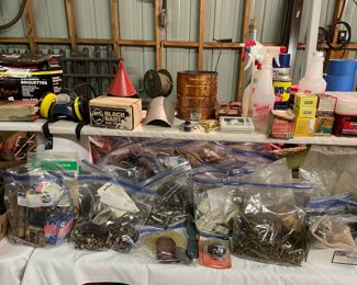 HAND TOOLS, NAILS, BOLTS, ELECTRICAL SUPPLIES, HINGES, ETC