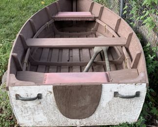 Vintage (1950's) Homemade Boat with two oars
