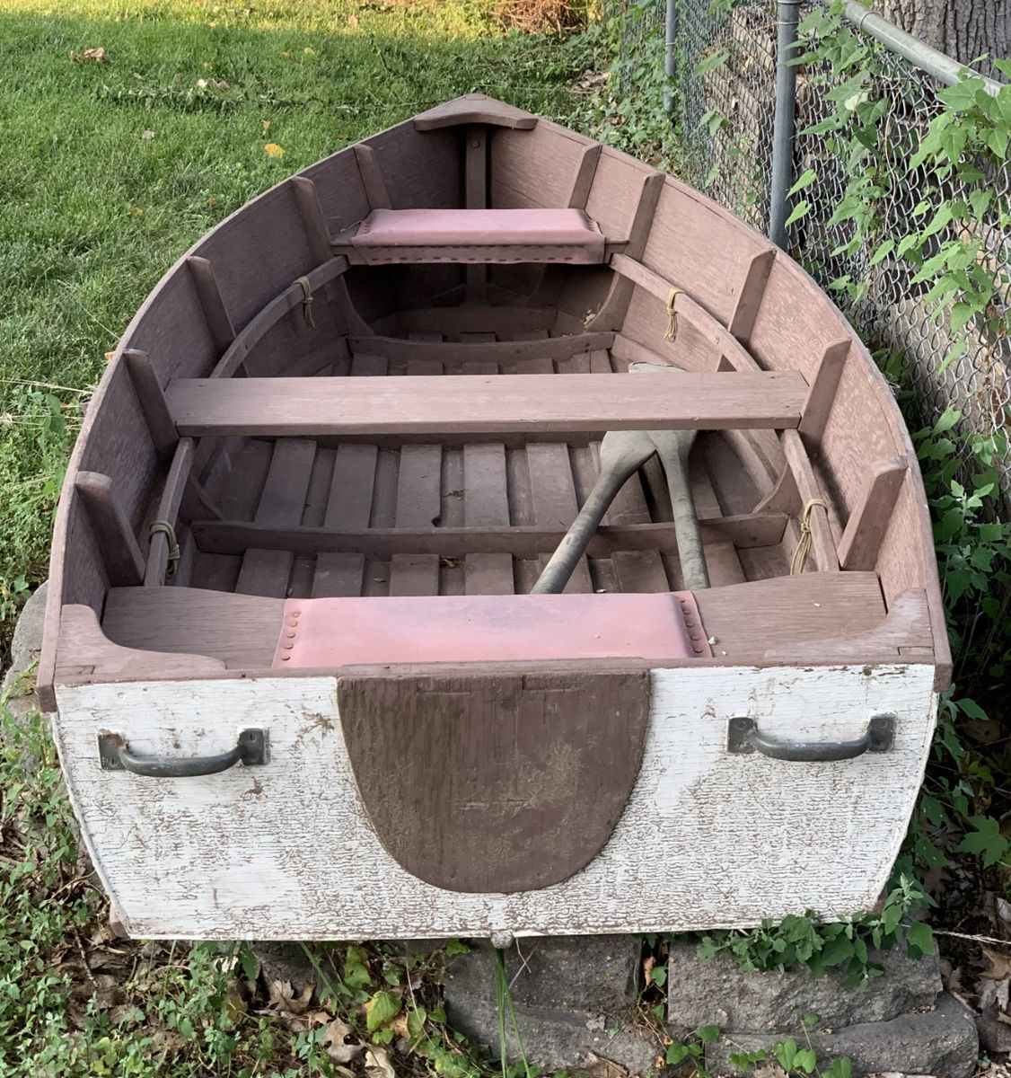 Vintage (1950's) Homemade Boat with two oars