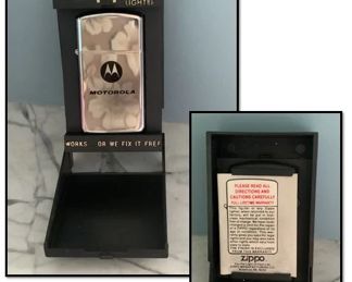 Vintage 1970 Motorola Full Size Zippo Lighter w/box