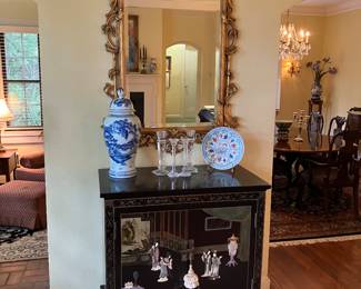 Chinoiserie cabinet with import paperwork from China