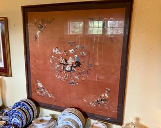 Chinese silk embroidered large scale art
