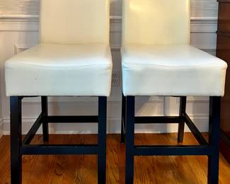 (4) Faux Leather Bar Stools