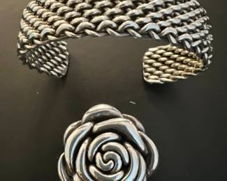 Sterling Silver Bracelet & Pin