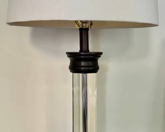 (2) Glass Column Buffet Lamps