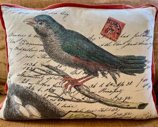 (2) Down Pillows with Blue Birds