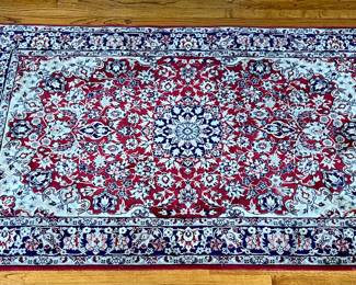 Wool Rug - approx. 4' x 6' (navy, cream, maroon)