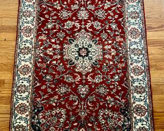 Wool Rug (cream, maroon)