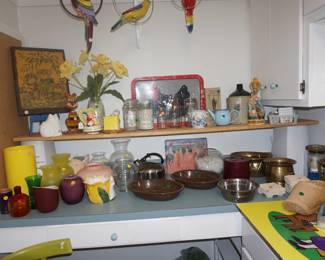 vases, granite ware, crocks, trays