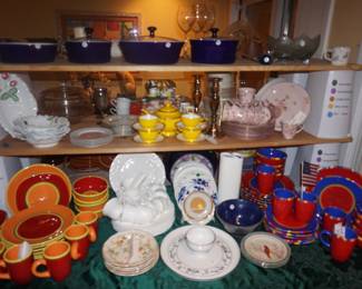 Pier 1 and other dishes, Pink china